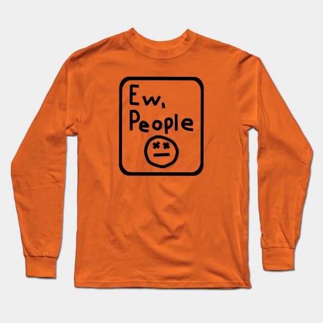 Black Line Ew People Frame Long Sleeve T-Shirt by ellenhenryart